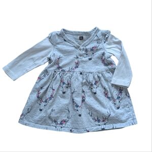 Tea Collection Reindeer Long Sleeved Dress - Size 6-9M